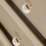 Light Luxury Gold White Creamic Kitchen Door Handles