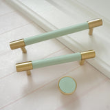 Colorful Brass Leather Cabinet Dresser Drawer Pulls
