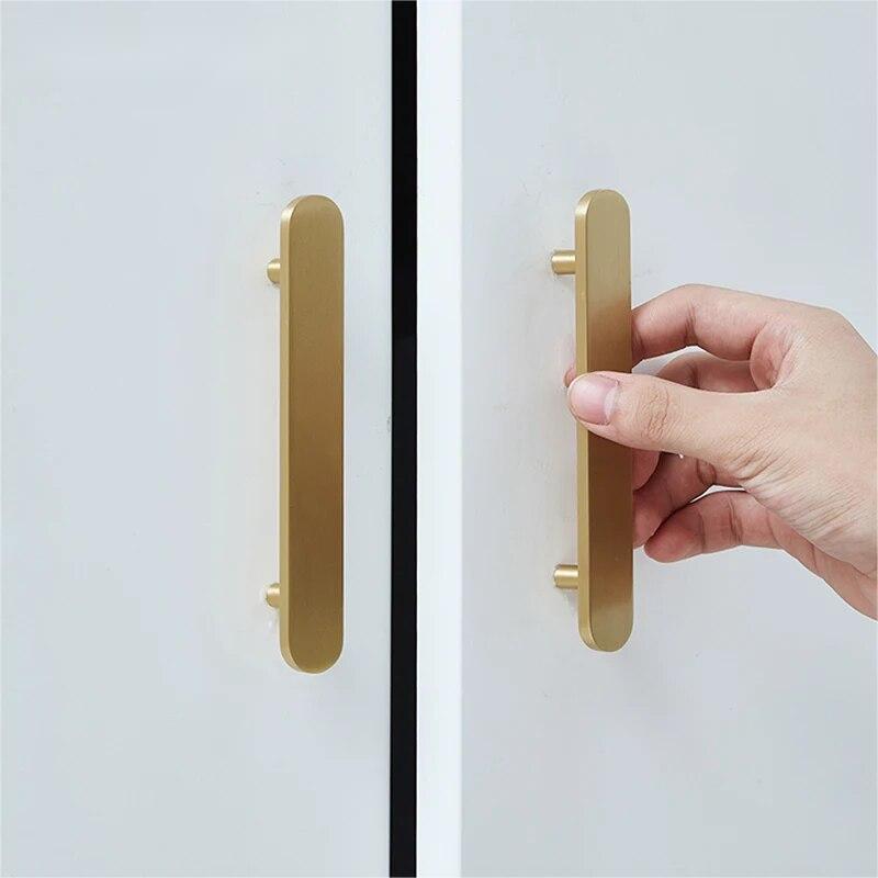 Brushed Brass Modern Gold Kitchen Door Pulls