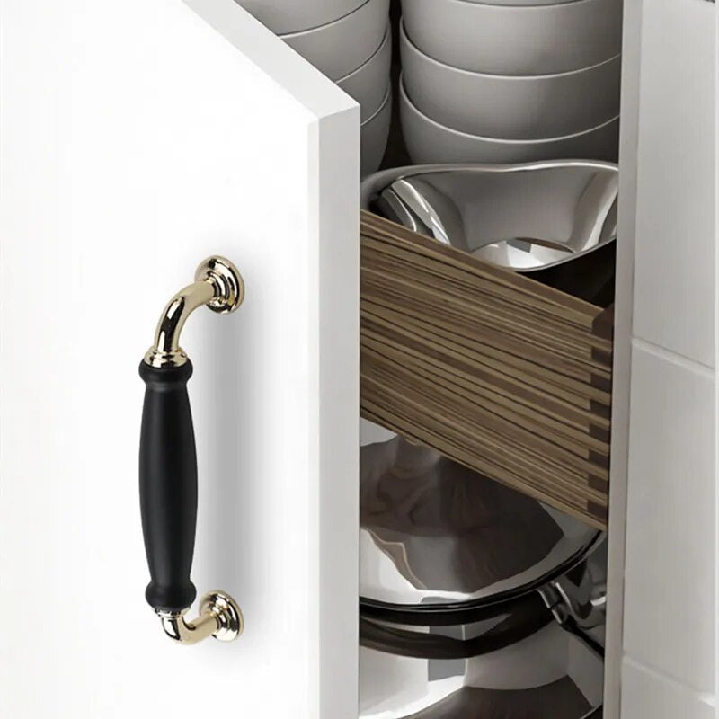 European Solid Zinc Alloy Kitchen Cabinet Handles