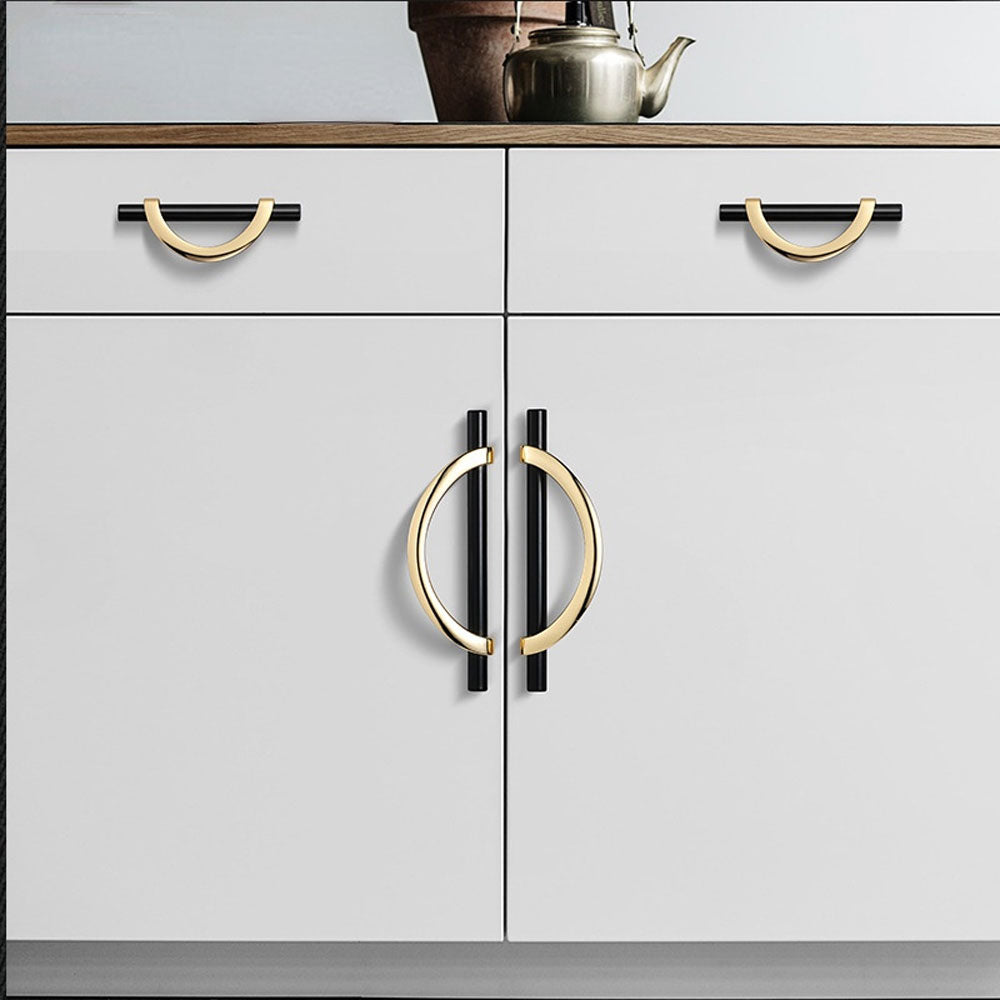 Black & Gold Luxury Modern Minimalist Cabinet Handles