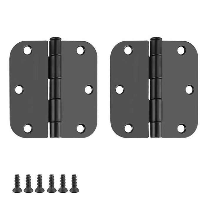 3.5 x 3.5'' Inch Satin Brass Door Hinges with 5/8'' Radius Corners