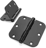 3.5 x 3.5'' Inch Satin Brass Door Hinges with 5/8'' Radius Corners