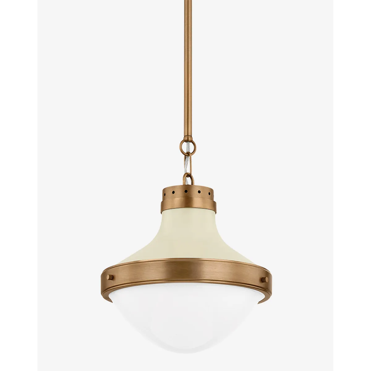 Maxton Pendant geometric metal hanging light with warm directional glow over kitchen island in modern interior