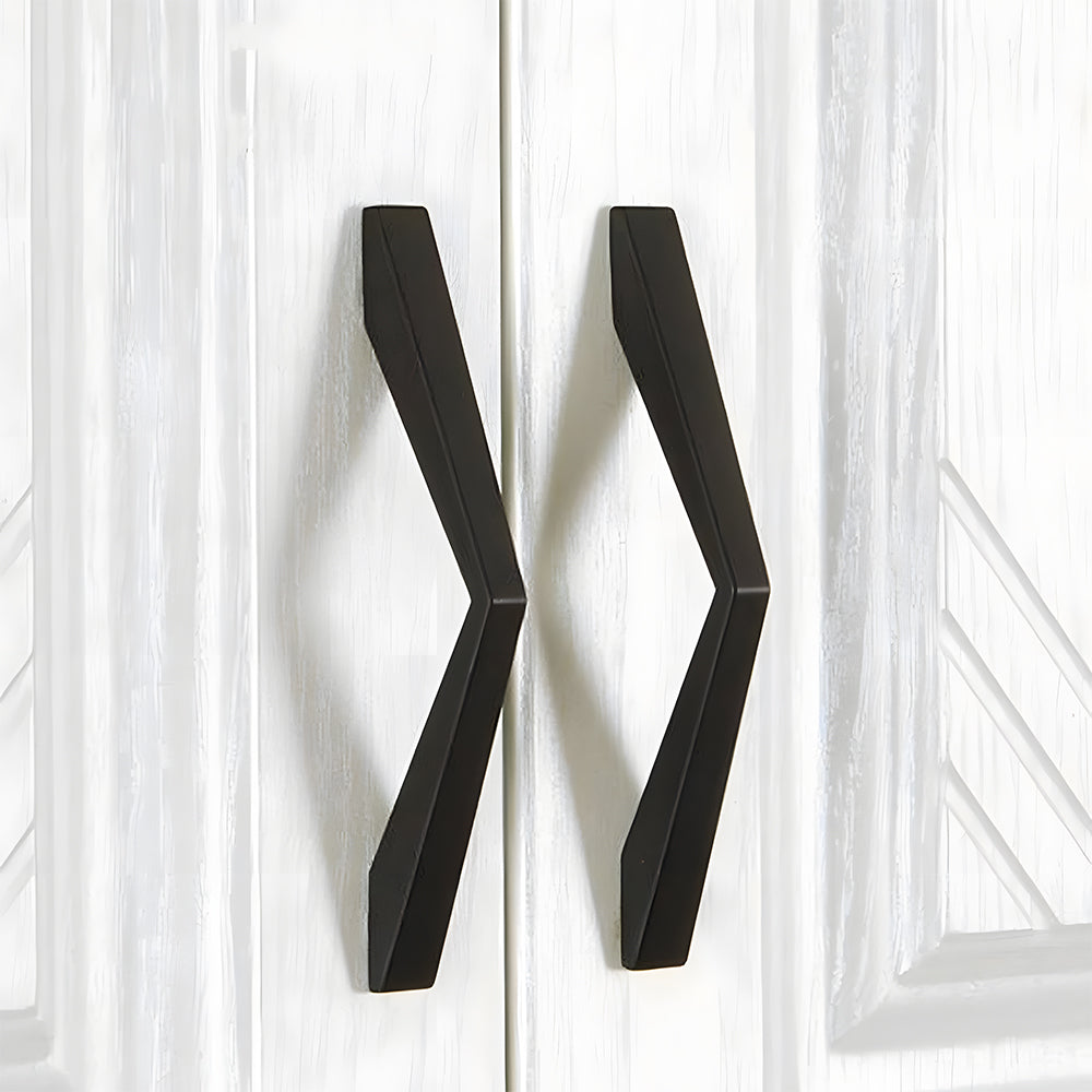 Black Simple American Wardrobe Drawer Handles