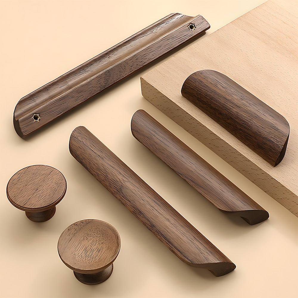 Minimalist Walnut Wood Cabinet Pulls