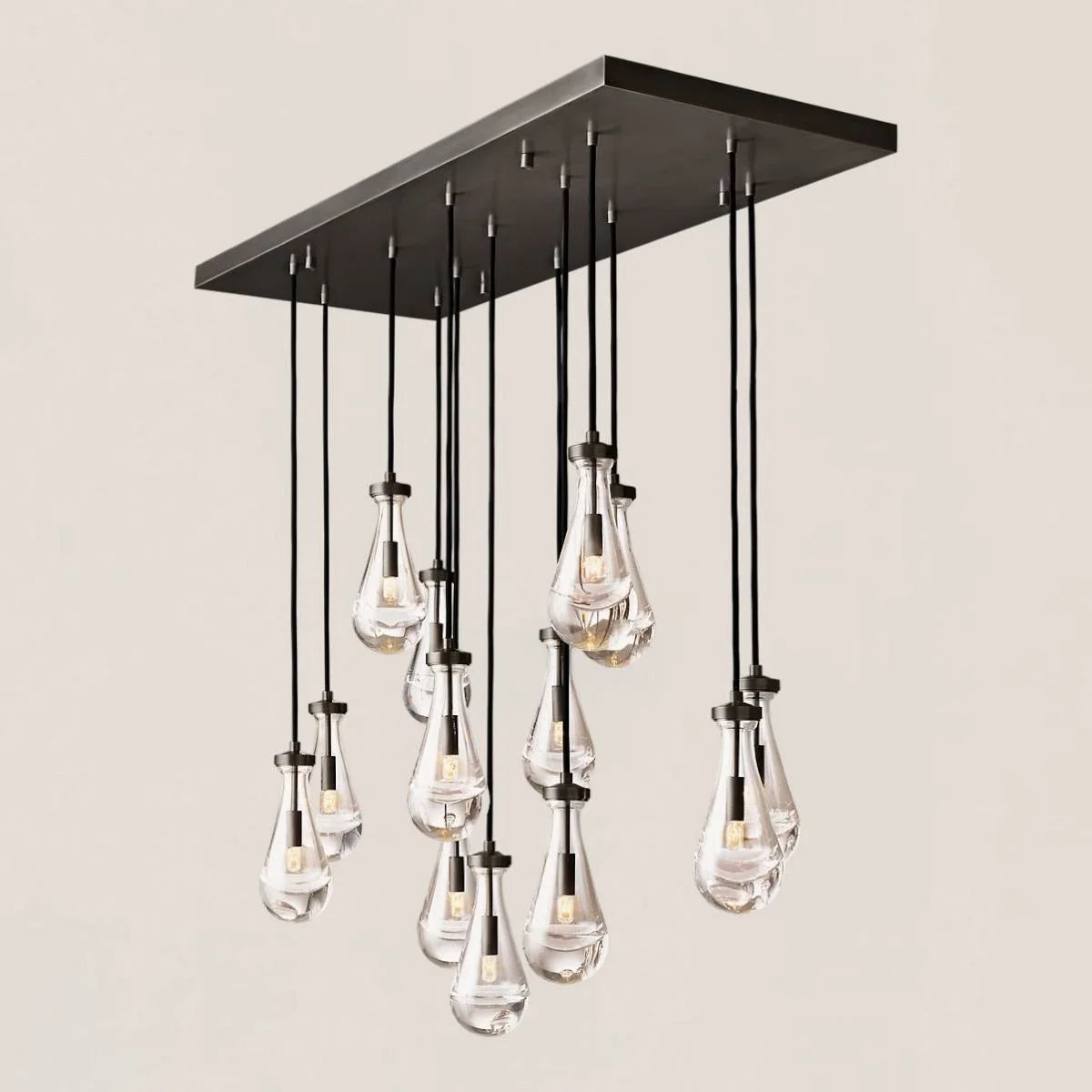 Modern Raindrop Crystal Rectangular Chandelier