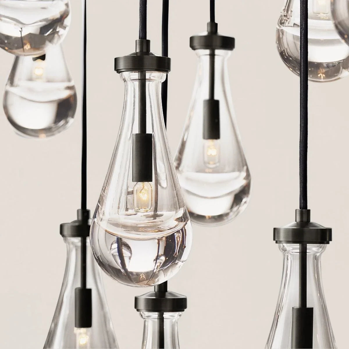 Modern Raindrop Crystal Rectangular Chandelier