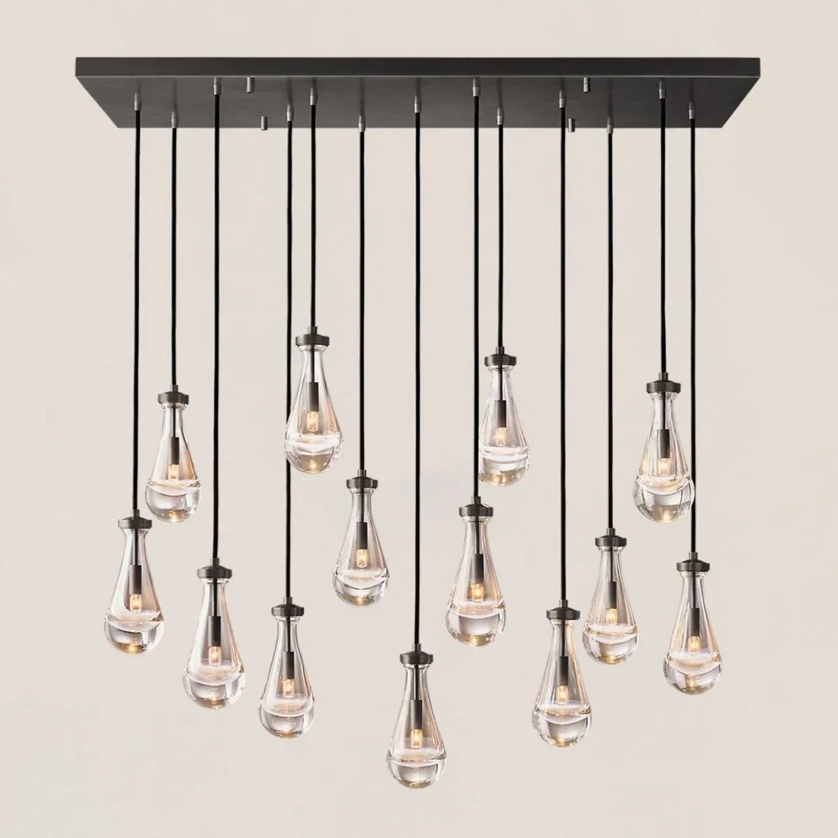 Modern Raindrop Crystal Rectangular Chandelier