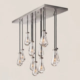 Modern Raindrop Crystal Rectangular Chandelier