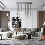 Modern Raindrop Crystal Rectangular Chandelier
