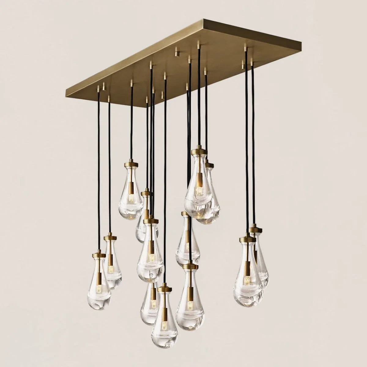 Modern Raindrop Crystal Rectangular Chandelier