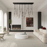 Modern Raindrop Crystal Rectangular Chandelier