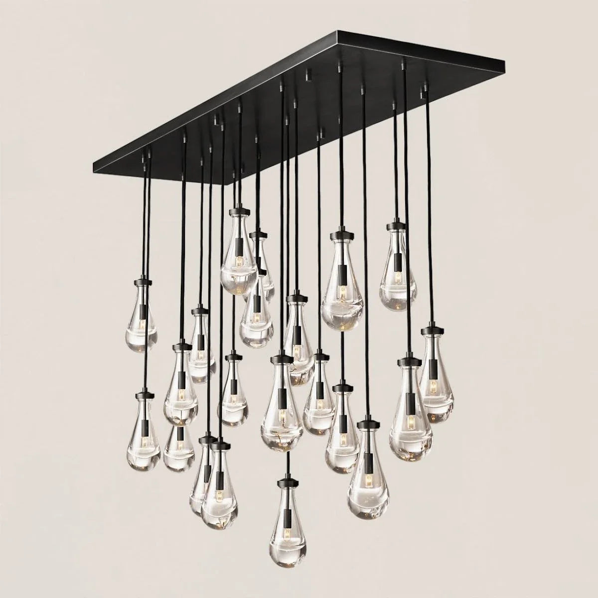 Modern Raindrop Crystal Rectangular Chandelier