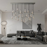 Modern Raindrop Crystal Rectangular Chandelier