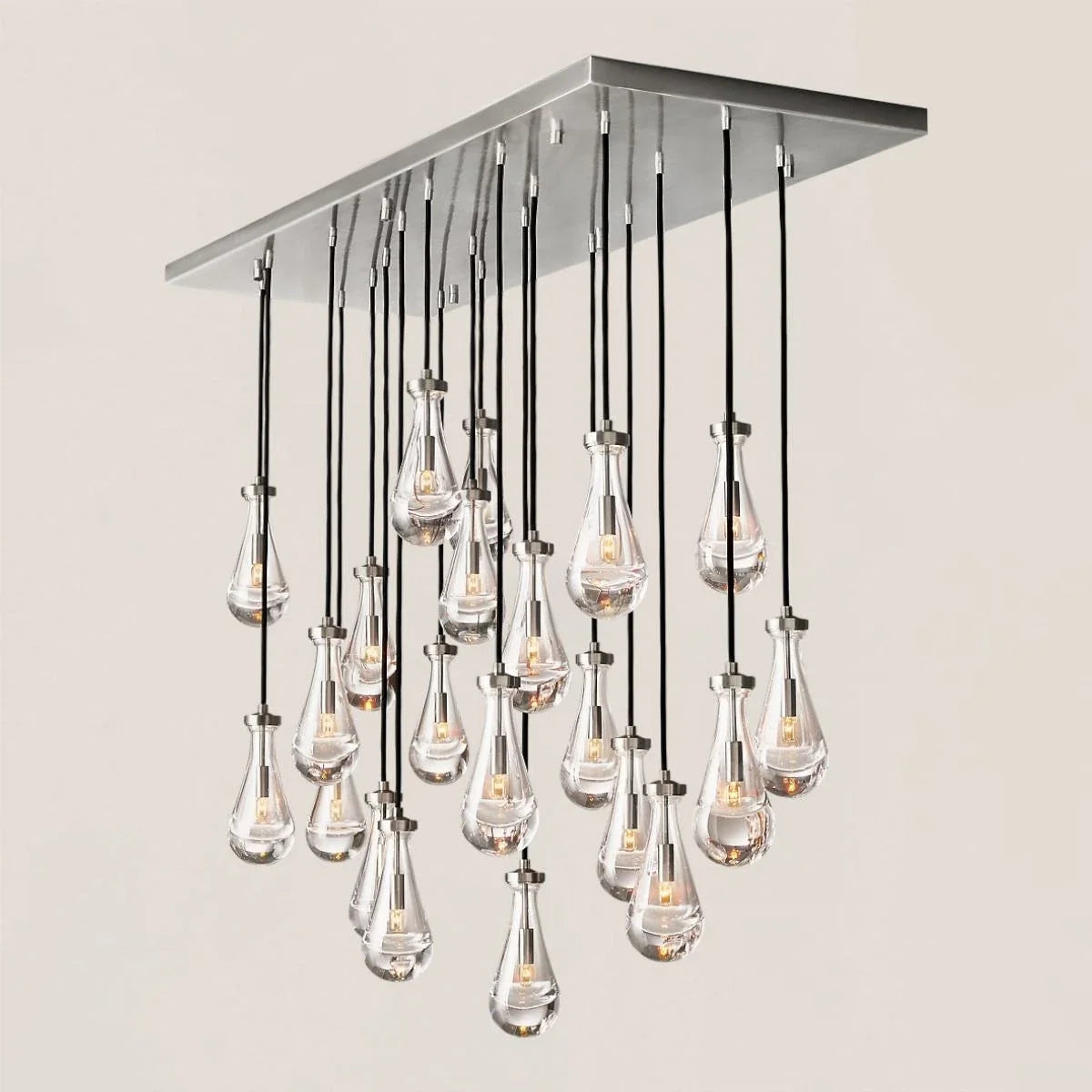 Modern Raindrop Crystal Rectangular Chandelier