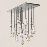 Modern Raindrop Crystal Rectangular Chandelier