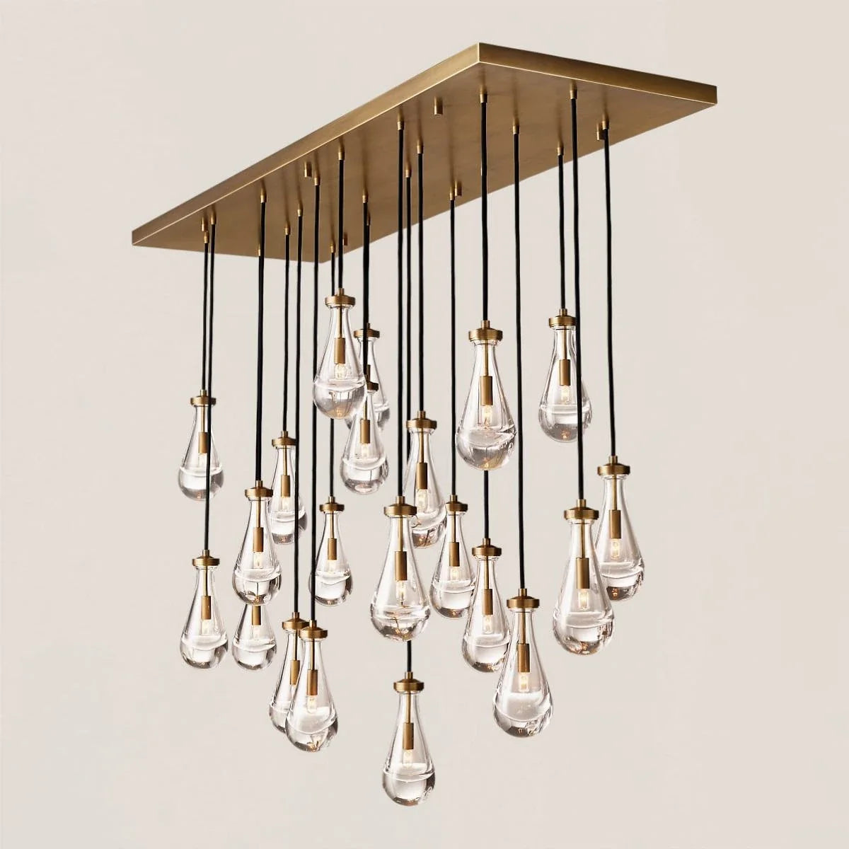 Modern Raindrop Crystal Rectangular Chandelier