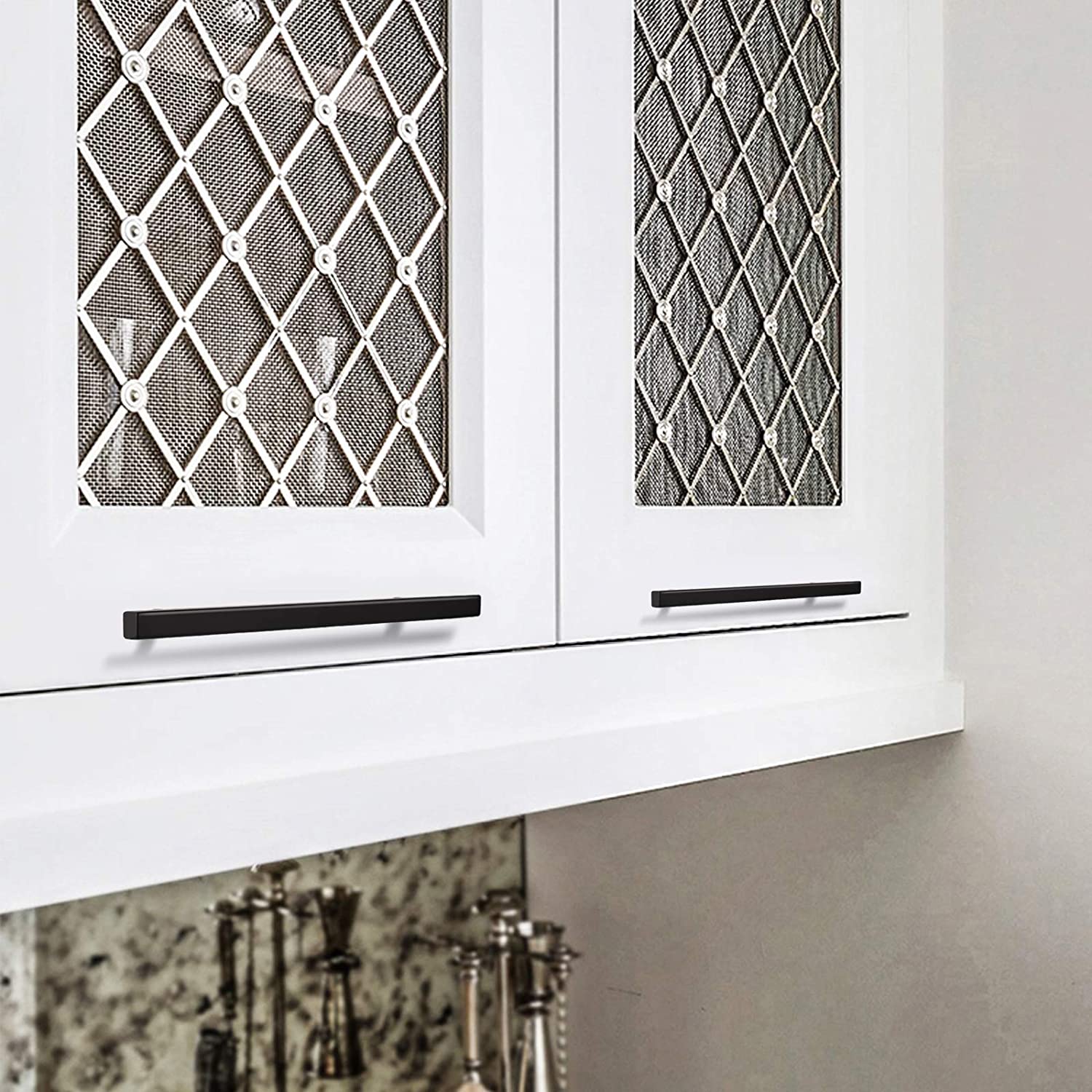 Square Black Drawer Pulls Black Cabinet Hardware Kitchen