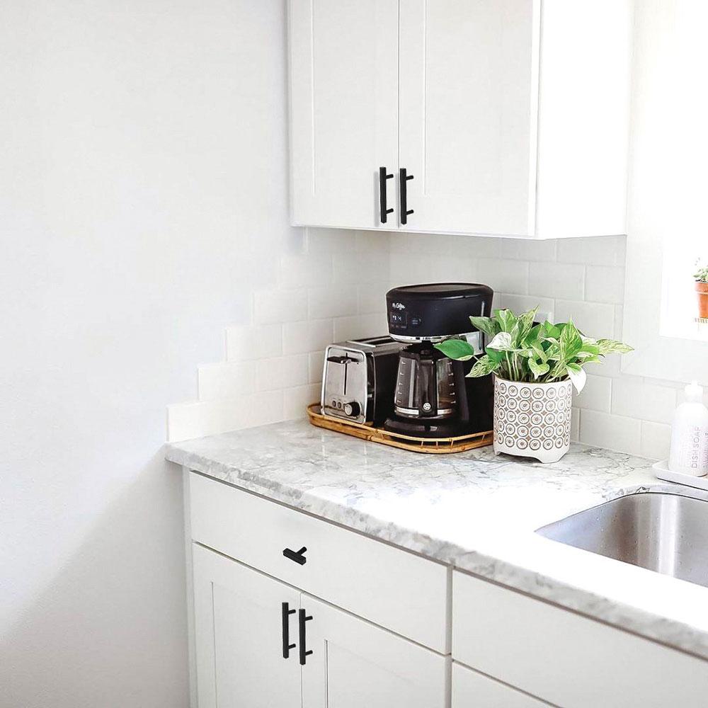 Matte Black Hardware Kitchen Drawer Handles