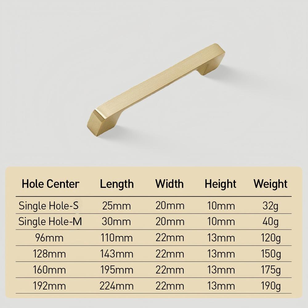 Modern Gold Brass Kitchen Cabinet Handles