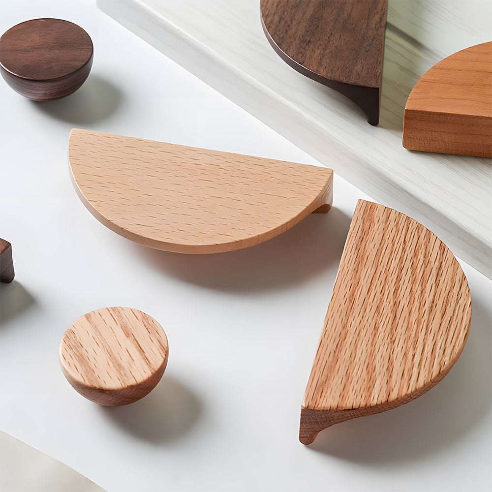 Modern Semi Circle Wood Cabinet Drawer Handles