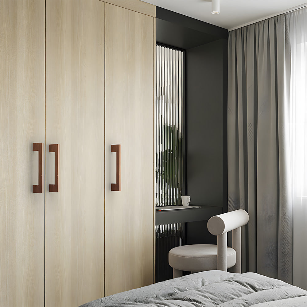 Modern Square Wood Cabinet Drawer Pulls
