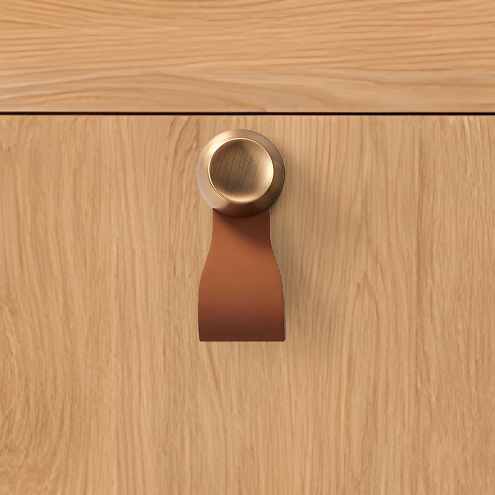 Modern Zinc Alloy Leather Cabinet Drawer Handles and Knobs