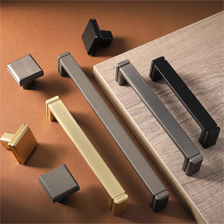 Modern Minimalist Zinc Alloy Square Cabinet Handle
