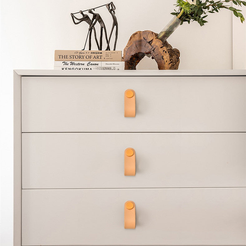 Leather Drawer Pull Knobs Dresser Cupboard Knobs