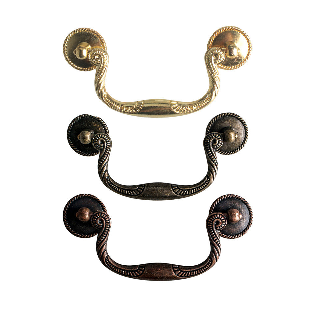 3.75" Vintage Drawer Pull Handles Drop Bail Pulls