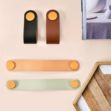 Leather Drawer Pull Knobs Dresser Cupboard Knobs