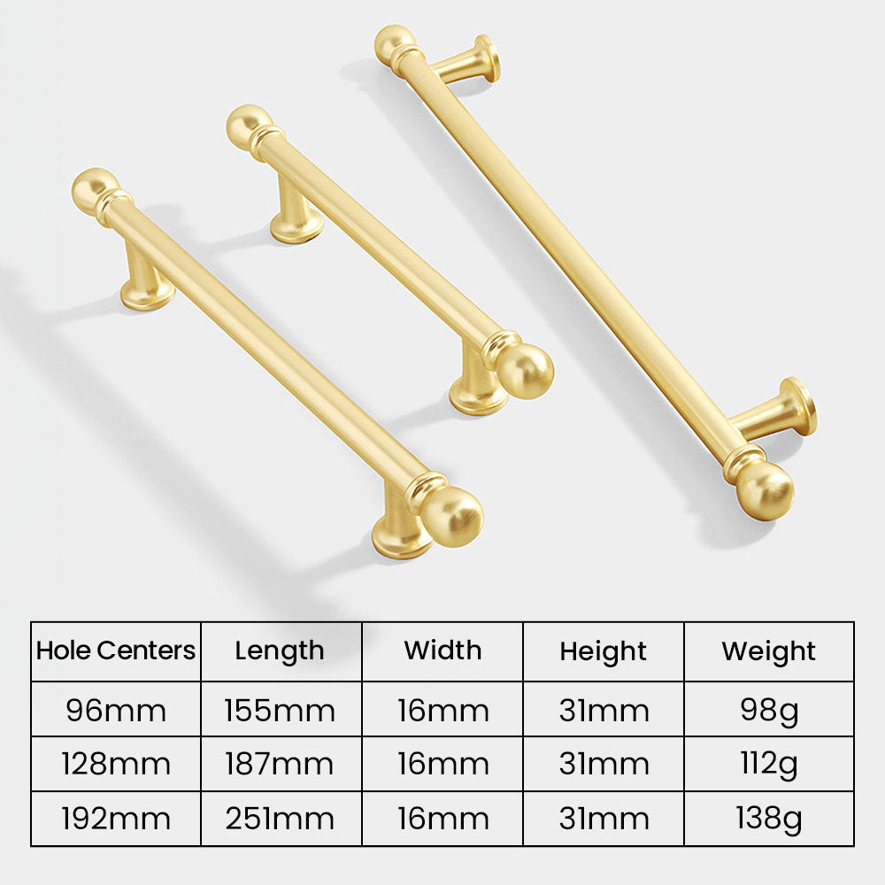 Modern Zinc Alloy Gold Brass Drawer Cabinet Handle