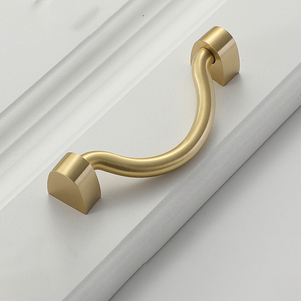 Modern Brass Drawer Handles Drop Bail Pulls Kitchen Cabinet Handles