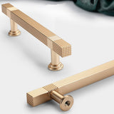 Modern Solid Thickened Zinc Alloy Square Stripe Cabinet and Drawer Handles