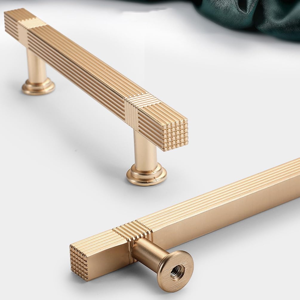 Modern Solid Thickened Zinc Alloy Square Stripe Cabinet and Drawer Handles