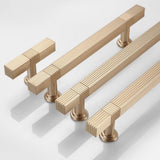 Modern Solid Thickened Zinc Alloy Square Stripe Cabinet and Drawer Handles