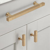Modern Solid Thickened Zinc Alloy Square Stripe Cabinet and Drawer Handles