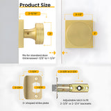 6 Pack Gold Interior Passage Door Knobs for Hallway Kitchen