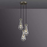 Rain Drops 3 Lights Cord Round Chandelier