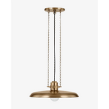 Rainhill Pendant dome hanging light with matte finish casting warm focused downlight over kitchen island