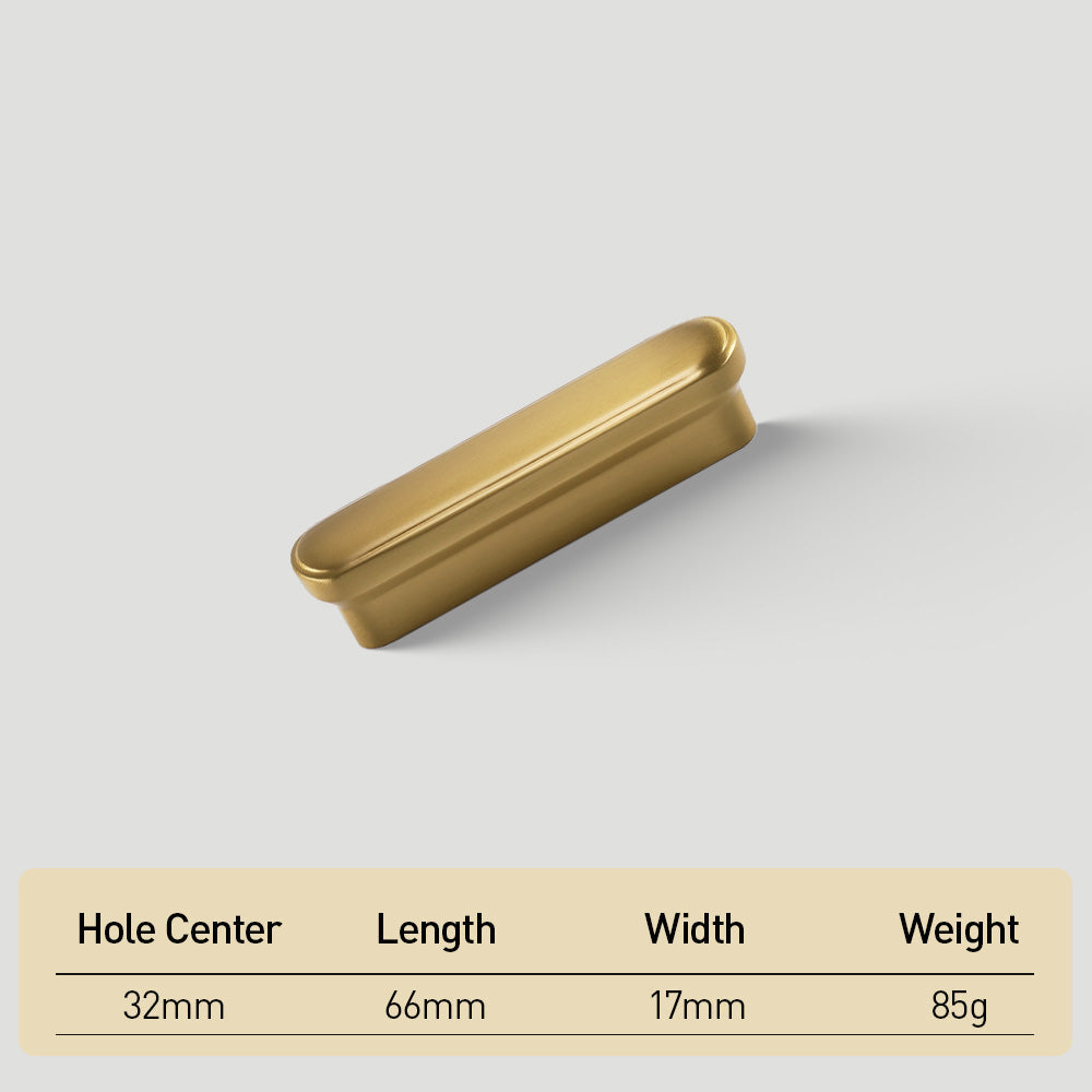 Retro Brass Kitchen Cabinet Edge Pulls