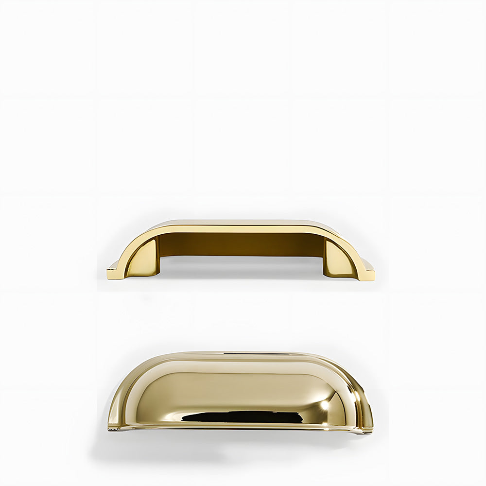 Retro Shell Solid Brass Wardrobe Drawer Cup Pulls