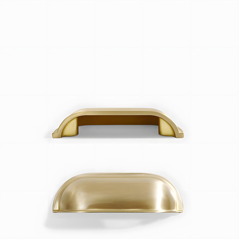 Retro Shell Solid Brass Wardrobe Drawer Cup Pulls
