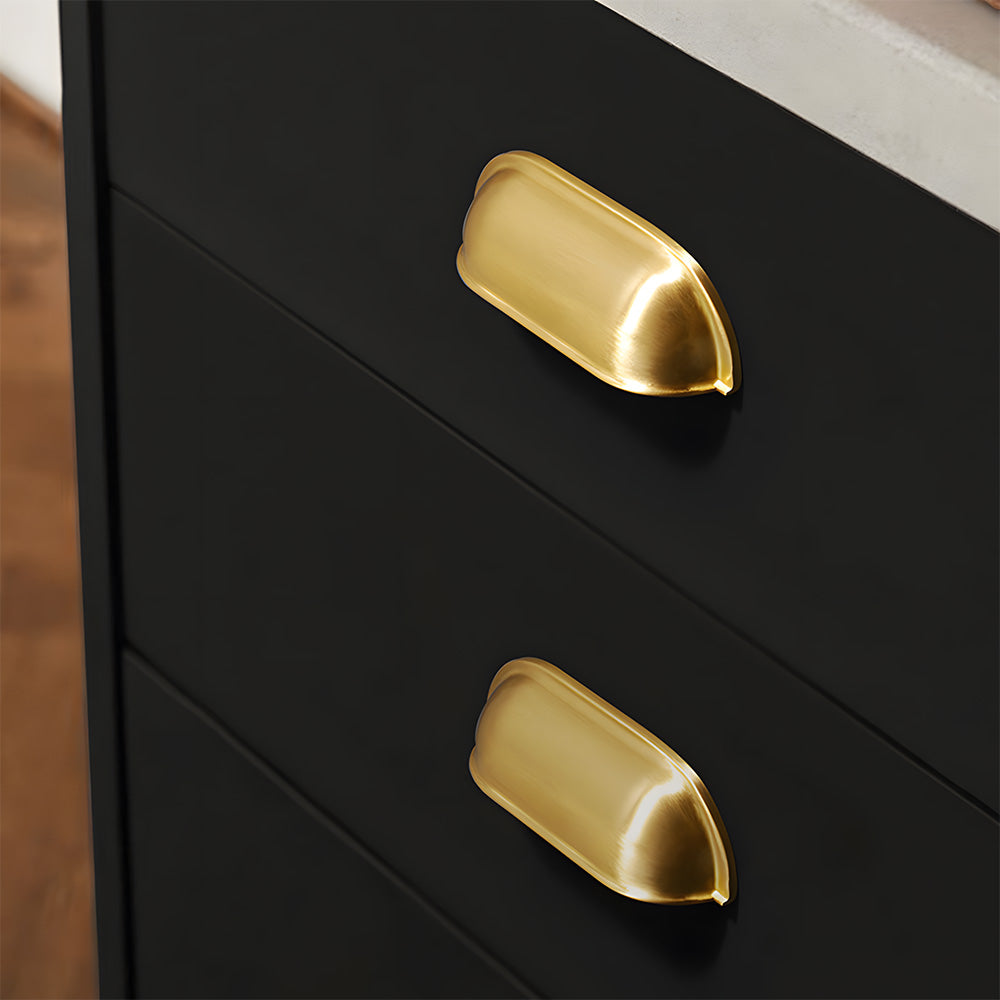 Retro Shell Solid Brass Wardrobe Drawer Cup Pulls