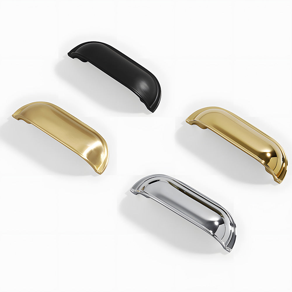 Retro Shell Solid Brass Wardrobe Drawer Cup Pulls