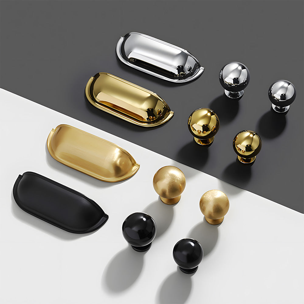 Retro Shell Solid Brass Wardrobe Drawer Cup Pulls