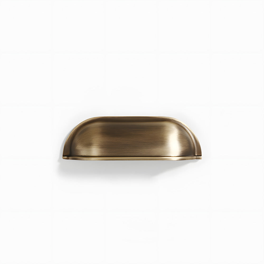 Retro Shell Solid Brass Wardrobe Drawer Cup Pulls