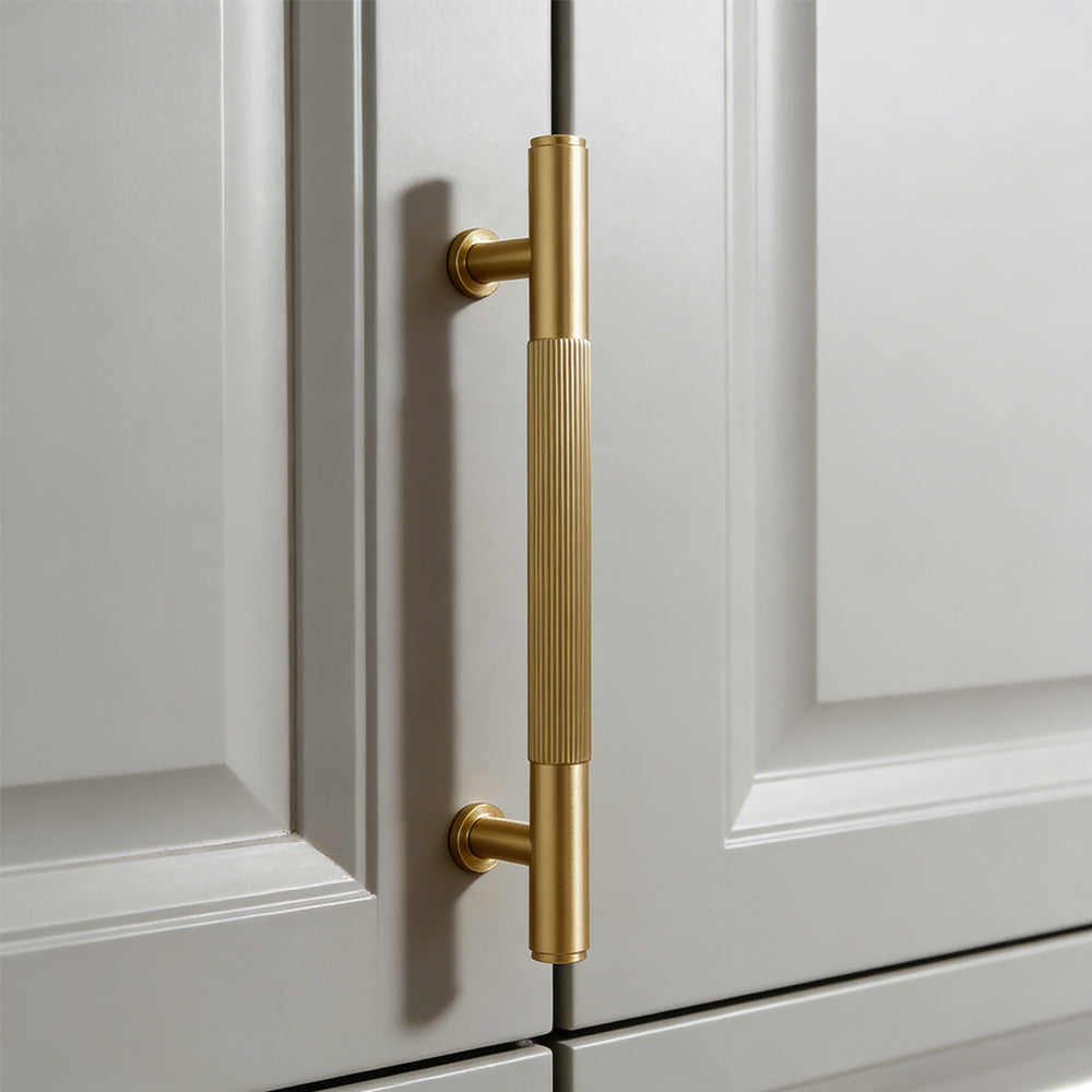 Vintage Lined Aged Bronze Brass Cabinet Pulls
