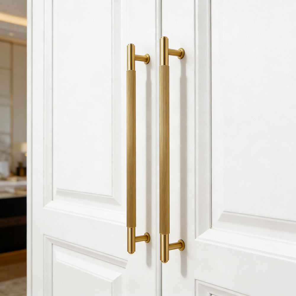 Vintage Lined Aged Bronze Brass Cabinet Pulls